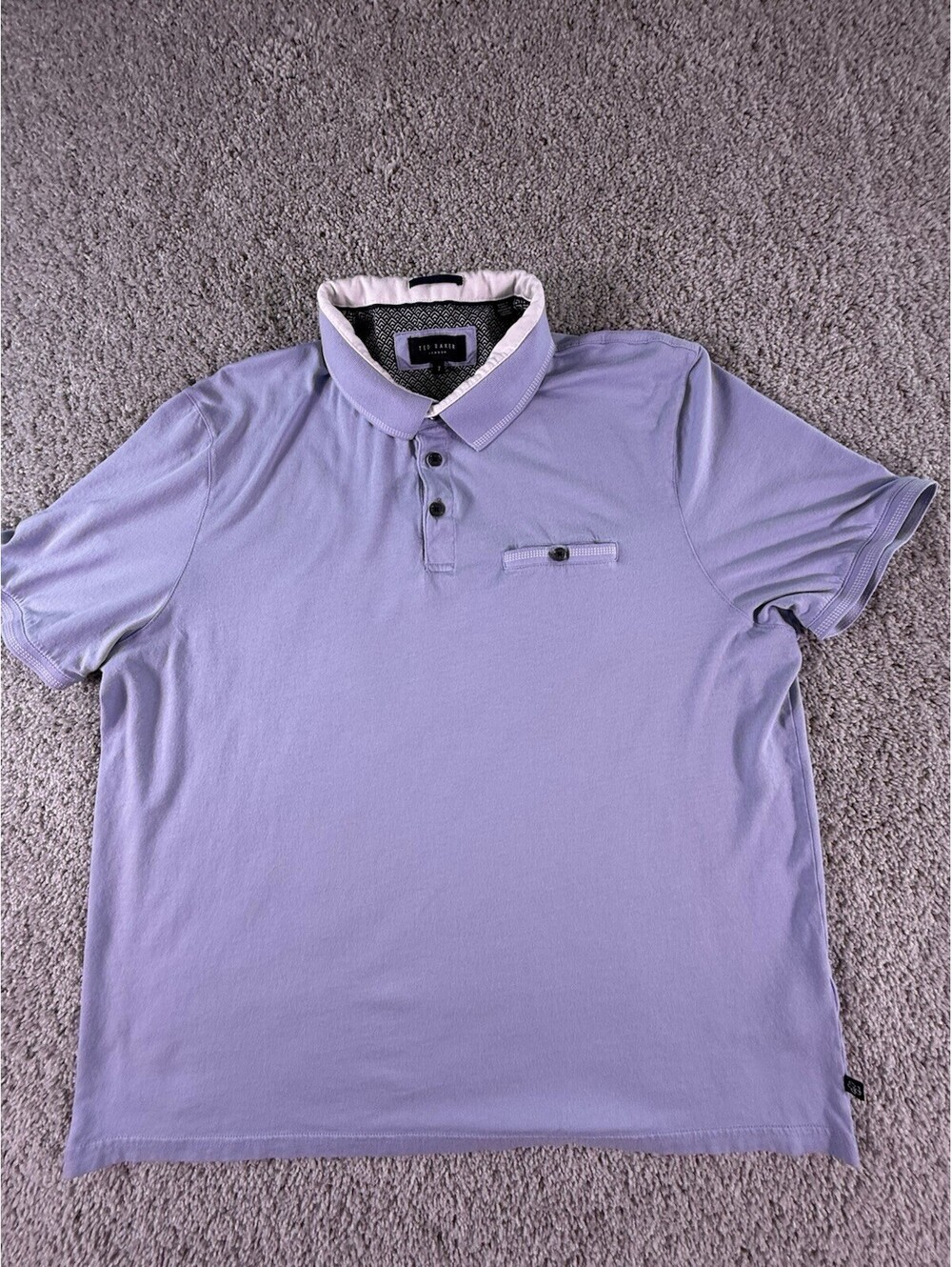 Ted Baker Gray Light Blue Short Sleeve Polo Men's Size 7 / XXXL